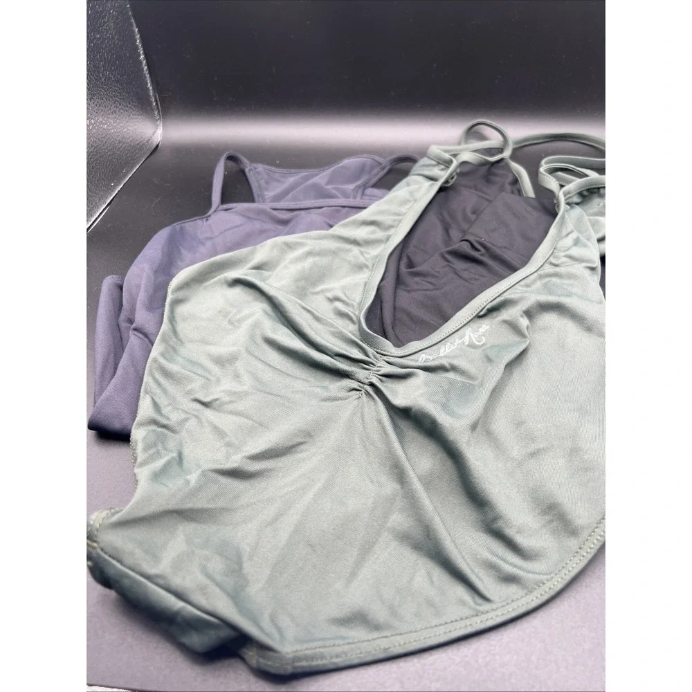 Lot Of 2 Lulli Dancewear Ballet Rosa Gray Green Mesh Leotard LUB349 XS Women